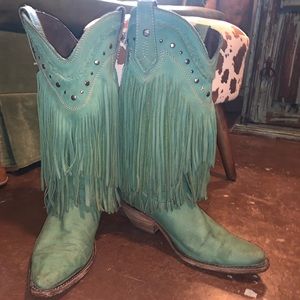 Liberty black fringe boots
